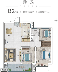 B2珍珠100㎡三室两厅一卫