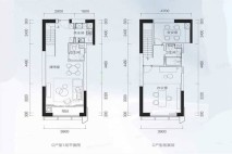 公寓C户型   1室1厅1卫1厨 建面约63㎡