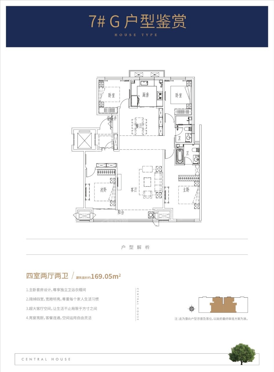 保定紫樾华庭4室2厅2卫户型图-保定楼盘网