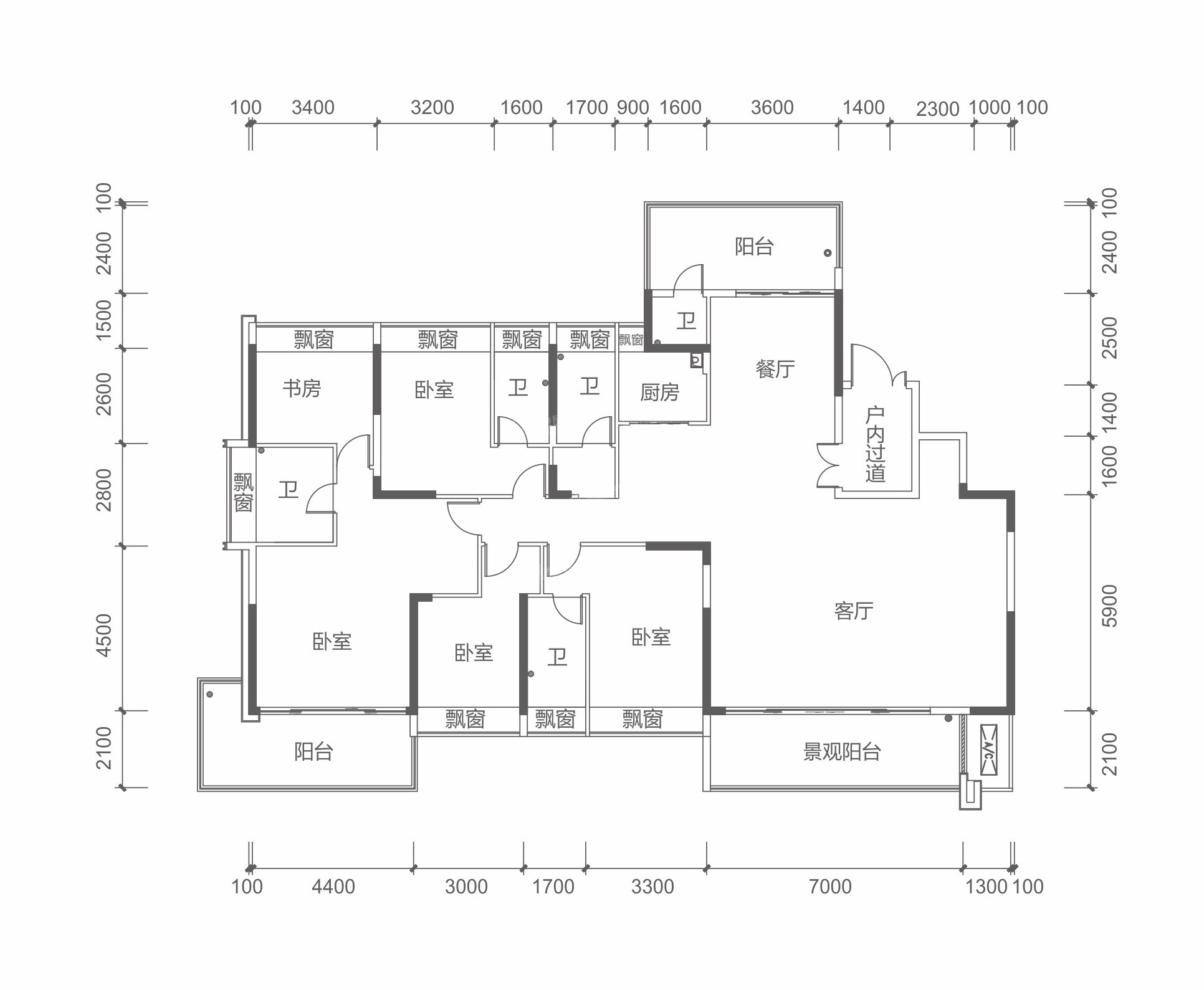 惠州九皋·玖御府5室2厅5卫户型图