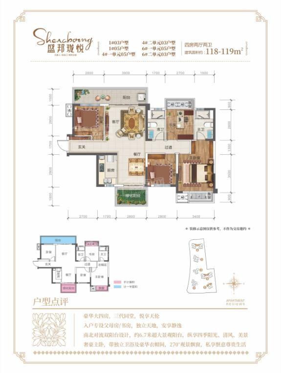 盛邦珑悦1/4/6#楼118㎡