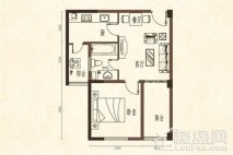 天来泉斯道庄园A5户型图 1室1厅1卫1厨 建面约55㎡