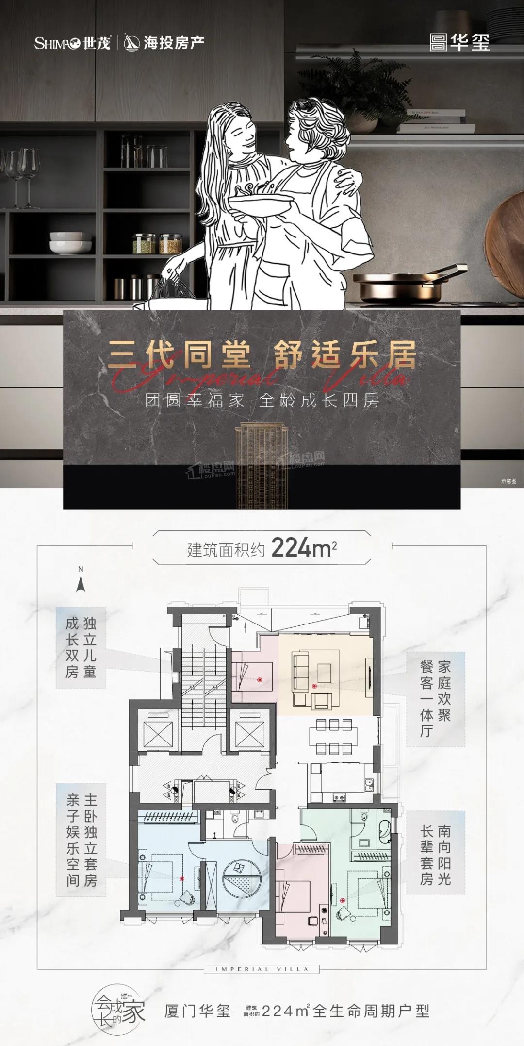 厦门厦门华玺3室2厅2卫户型图-厦门楼盘网