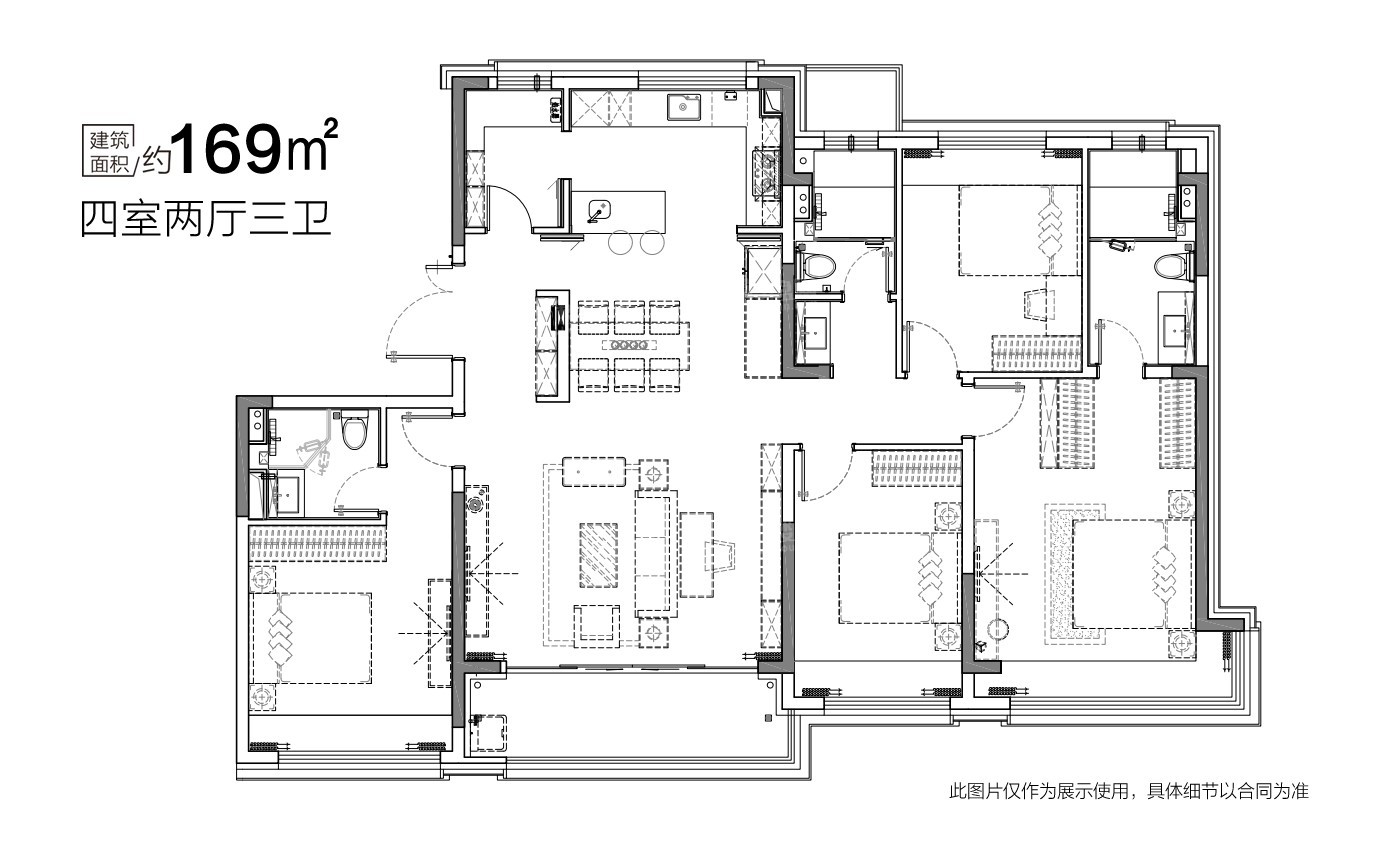 徐州美的天誉3室2厅2卫户型图-徐州楼盘网