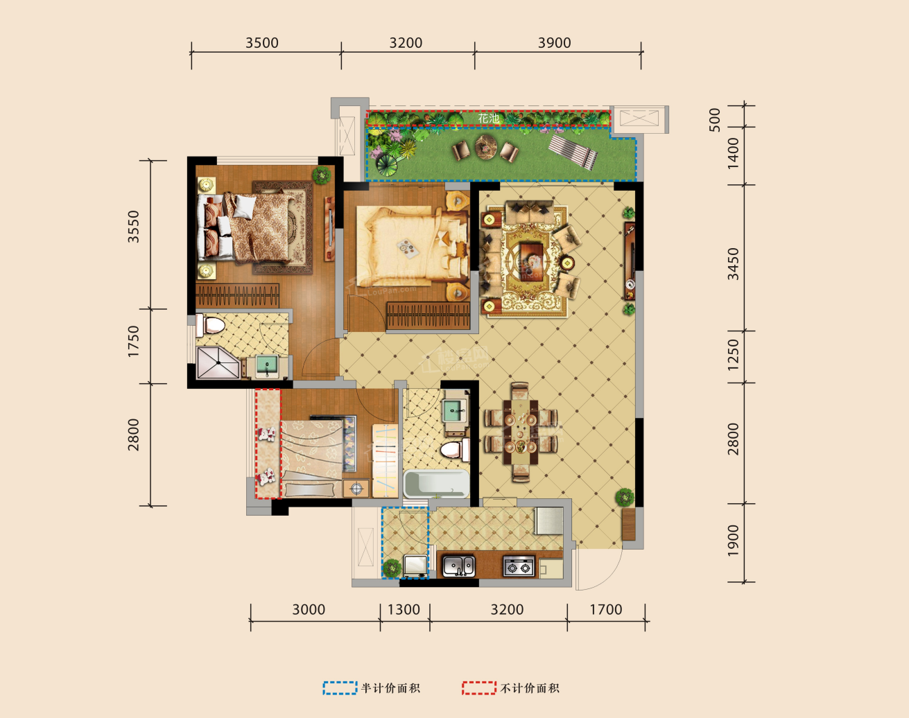 资阳蜀鑫江语城4室2厅2卫户型图-资阳楼盘网
