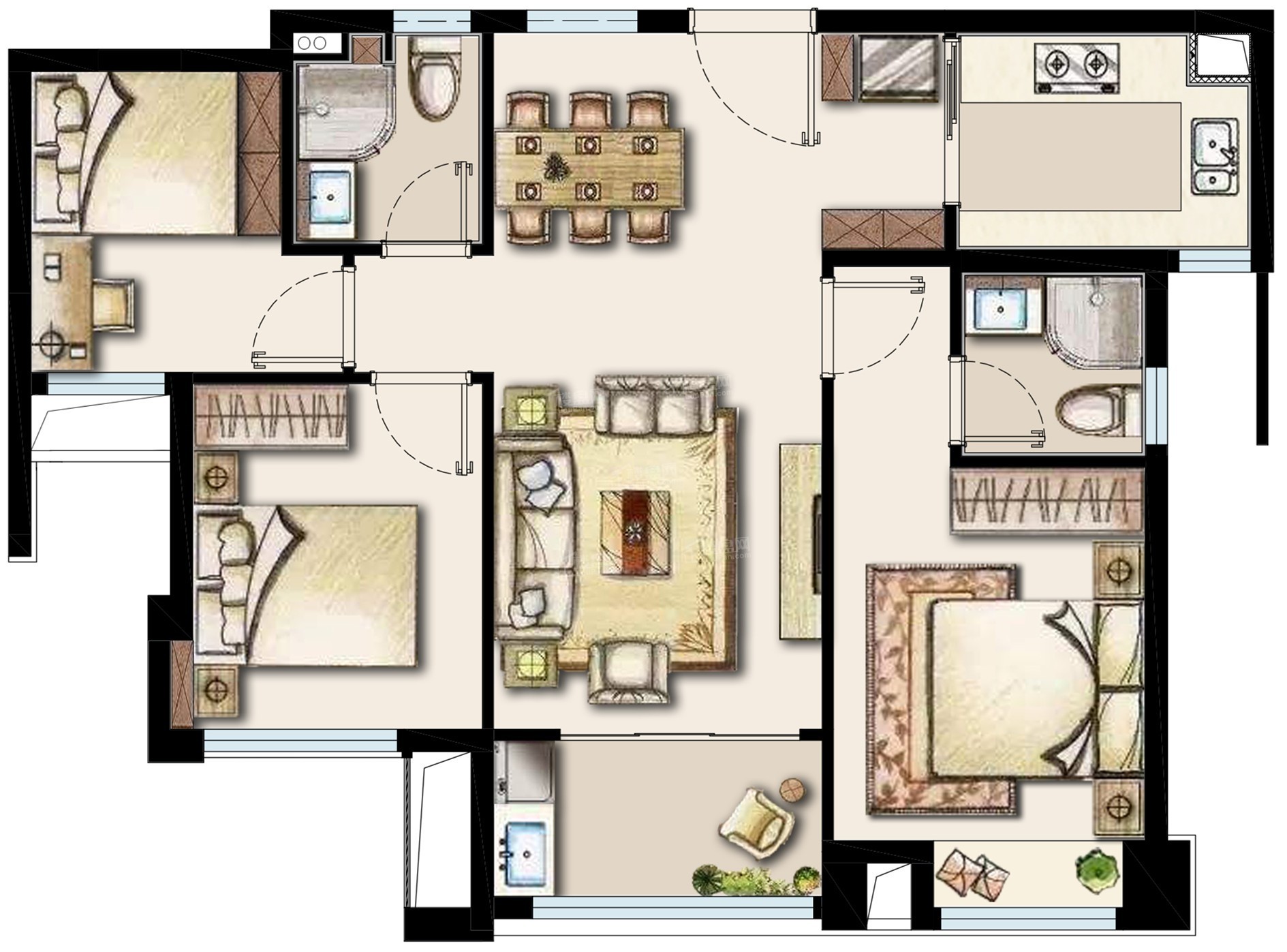厦门建发悦府4室2厅2卫户型图-厦门楼盘网