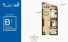 B户型 单间公寓 建面约38-42m²