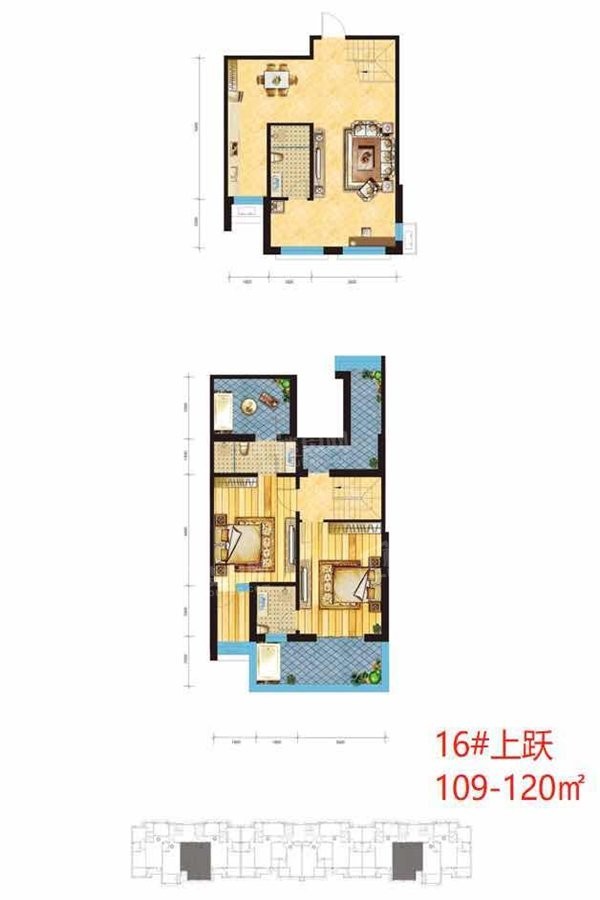 2室2厅2卫1厨约109㎡