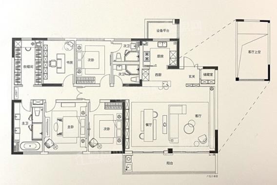 4房2厅3卫 建筑面积 约215㎡ 物业类型 别墅
