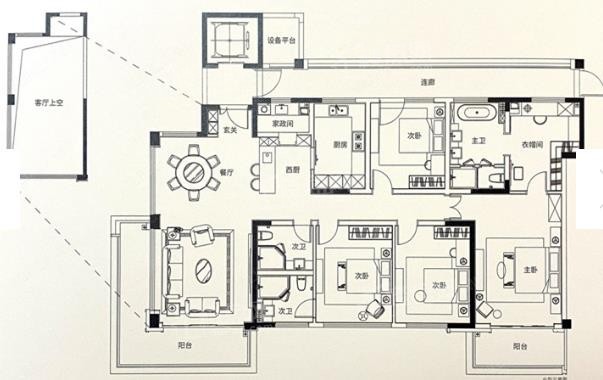 4房2厅3卫 建筑面积 约230㎡ 物业类型 住宅
