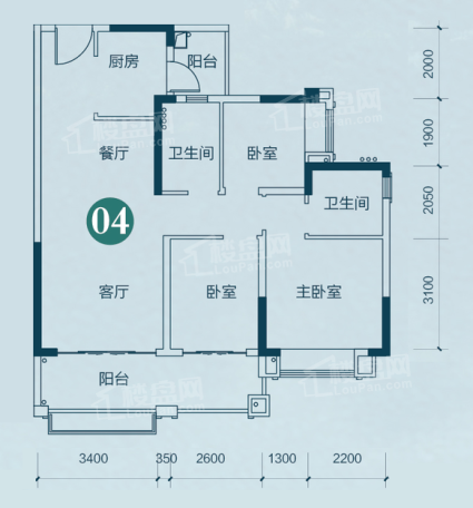 敏捷水映澜山户型97㎡322