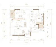 套内78㎡C3-3a户型， 3室2厅2卫1厨， 建筑面积约94.00平米