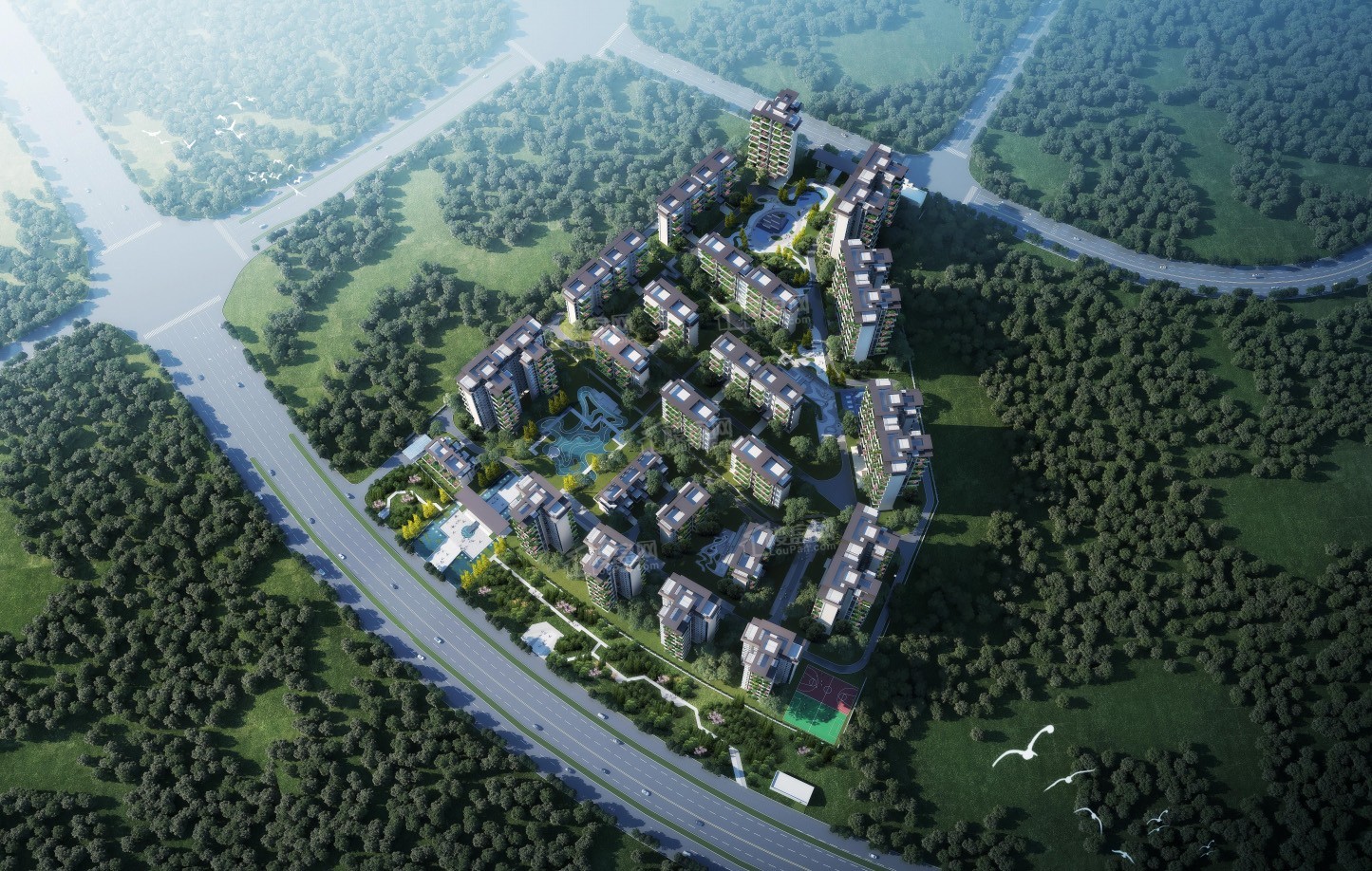 眉山鹭湖·溪山院效果图_实景图_样板间-眉山楼盘网