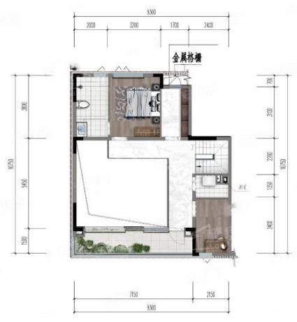 A户型套内约143㎡， 叠加别墅， 建筑面积约163.00平米