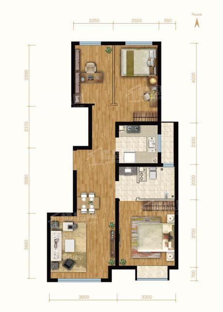 建邦顺怡府90平洋房户型图