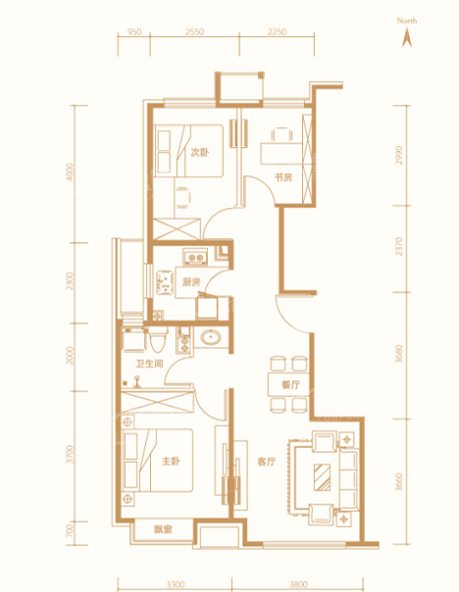 建邦顺怡府90平洋房户型图