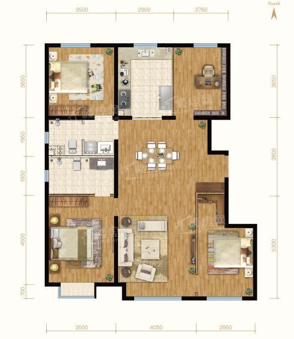 建邦顺怡府147平洋房户型图