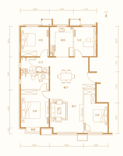 建邦顺怡府147平洋房户型图