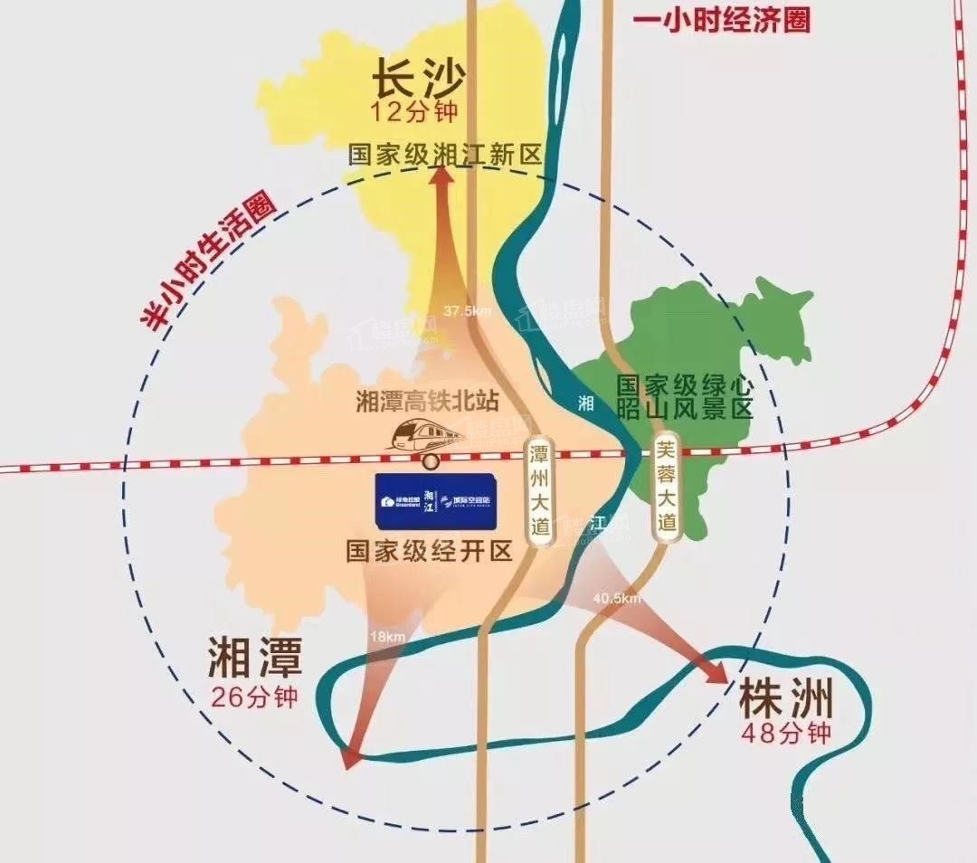 绿地湘江城际空间站区位图