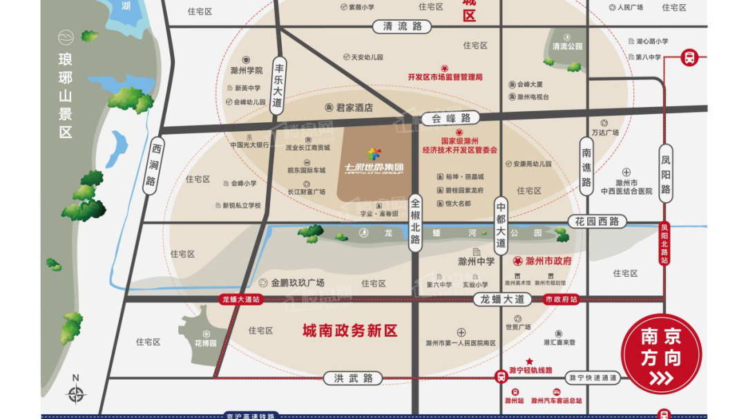 滁州七彩世界欢乐城位置图