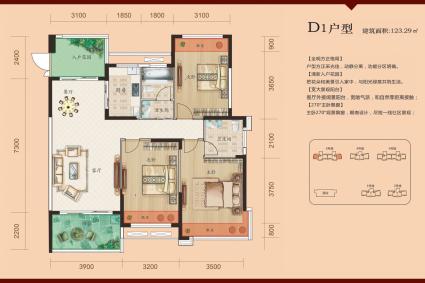 D1户型123.29㎡