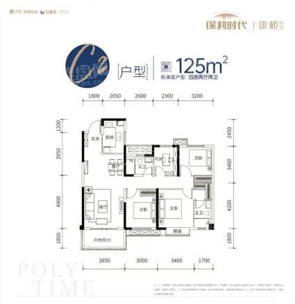  湘江保利时代康桥组团C2户型图 