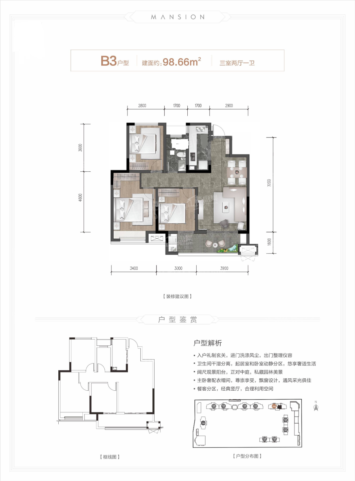 成都高投熙悦府4室2厅2卫户型图-成都楼盘网