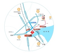 杭州湾融创文旅城长三角区位图