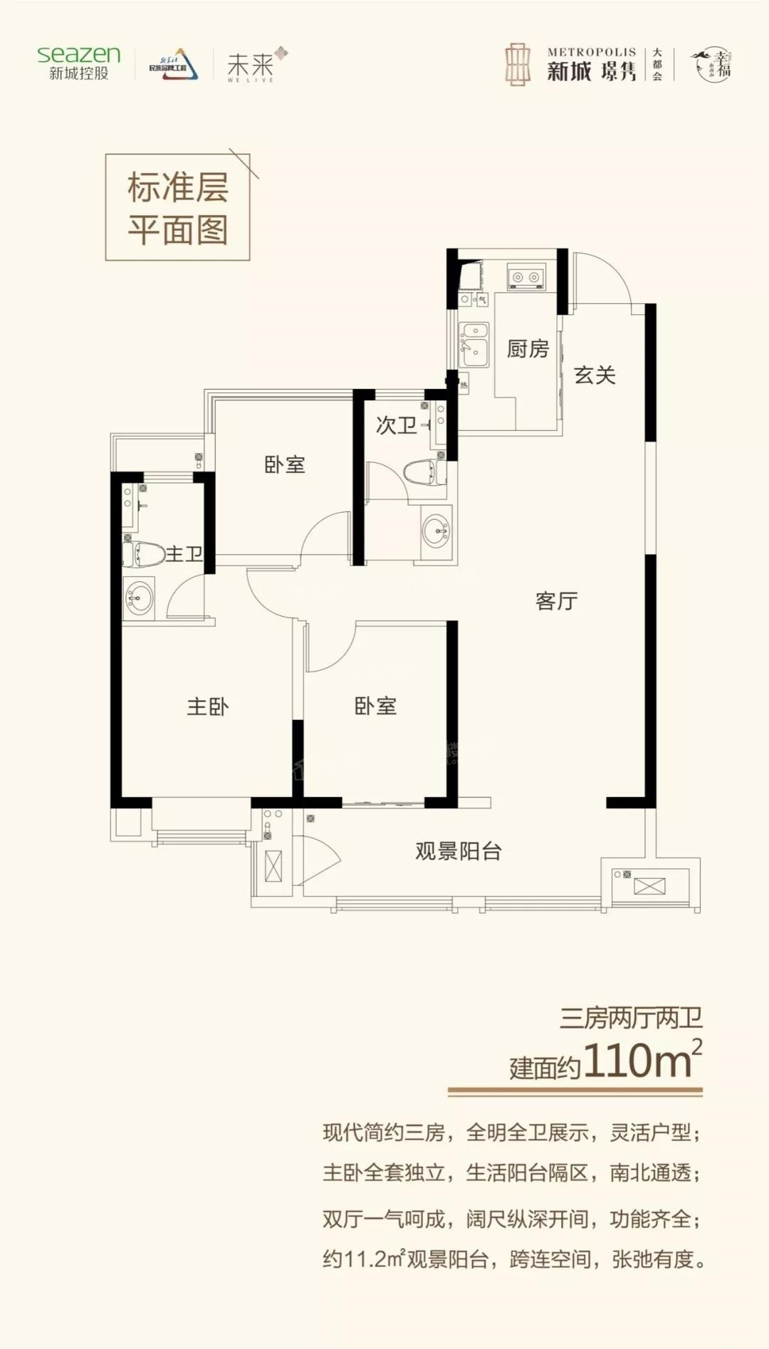 湘潭新房 九华区新房 > 新城璟隽新城璟隽110㎡户型图