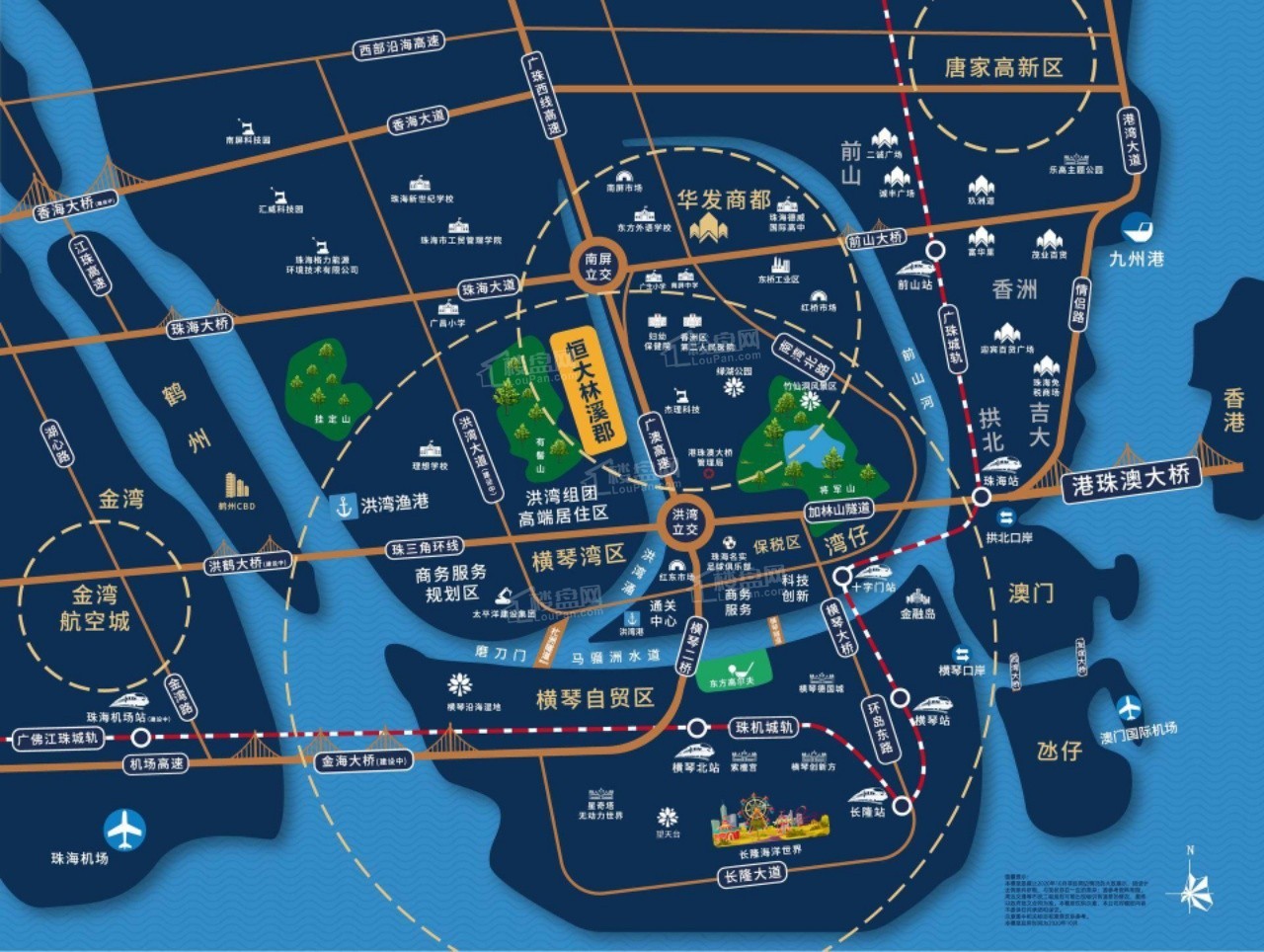 珠海恒大林溪郡交通网示图