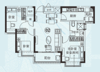 恒大鼎湖豪庭户型图105㎡321