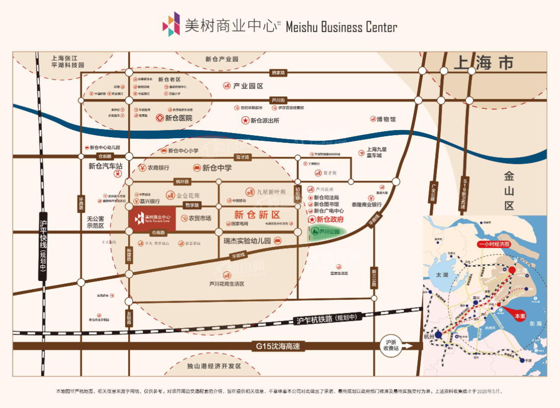 新仓、美树商业中心区位交通图