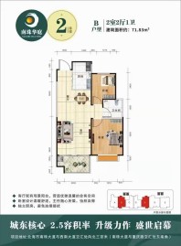 B户型71.83.㎡2房2厅1卫