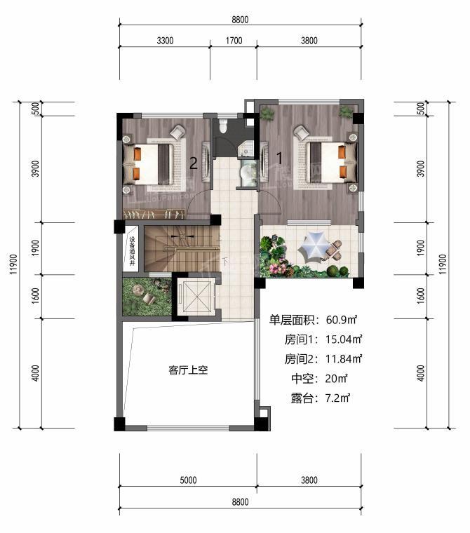 180平B1合院