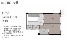 4#B1户型 4房2厅3卫1厨 123㎡