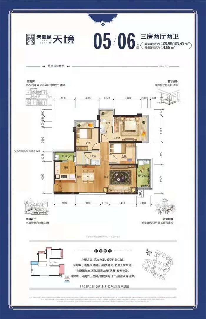 天健·天境17#楼109㎡05/06户型