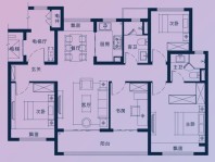 118㎡户型， 4室2厅2卫