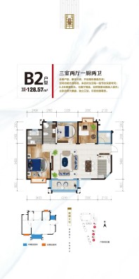 弥勒巨人中央华府住宅B2户型图