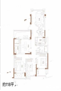 中铁城江督府118平户型图