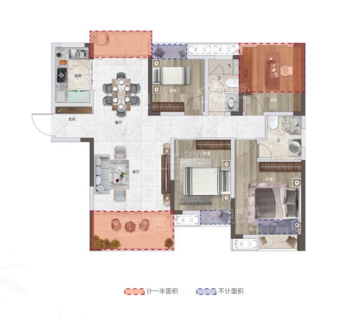 长沙汉唐·翰林府5室2厅2卫户型图-长沙楼盘网