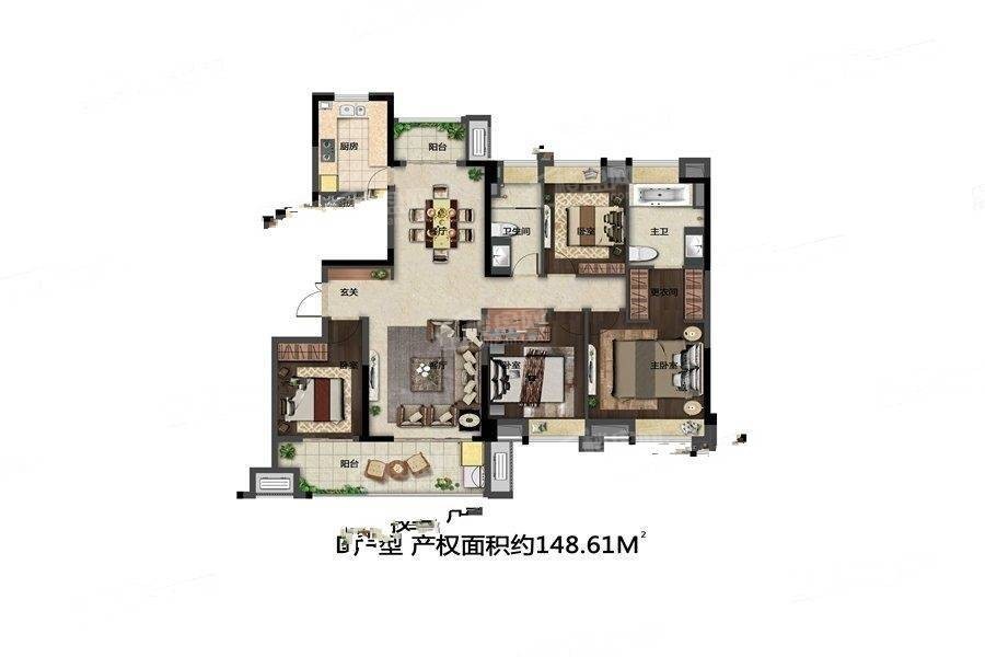 福州奥体金茂悦4室2厅2卫户型图-福州楼盘网