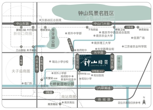 钟山峰景位置图