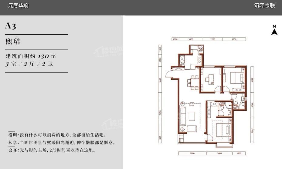 元熙华府户型图130平3室