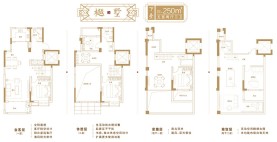 北京城建西华龙樾下叠户型图约250㎡