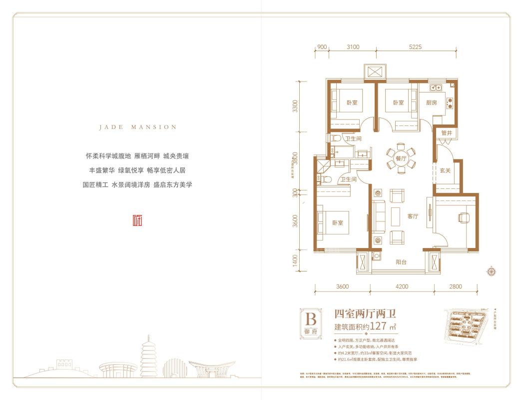 北科建翡翠华府户型图127平米