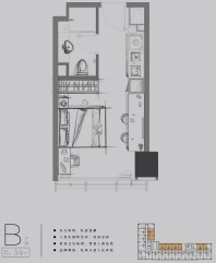 领寓A5（扬子江金茂悦）34㎡B户型