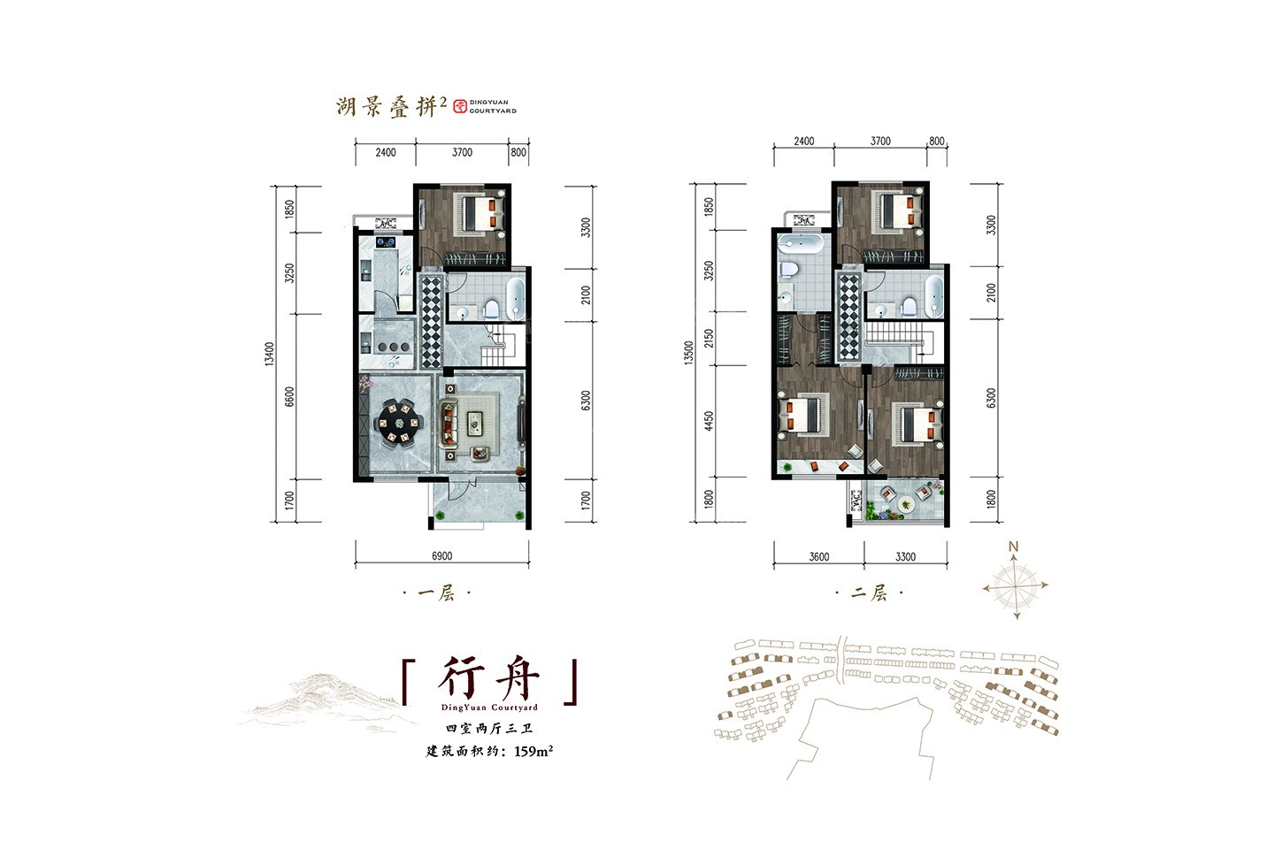 滁州定远院子4室2厅2卫户型图-滁州楼盘网