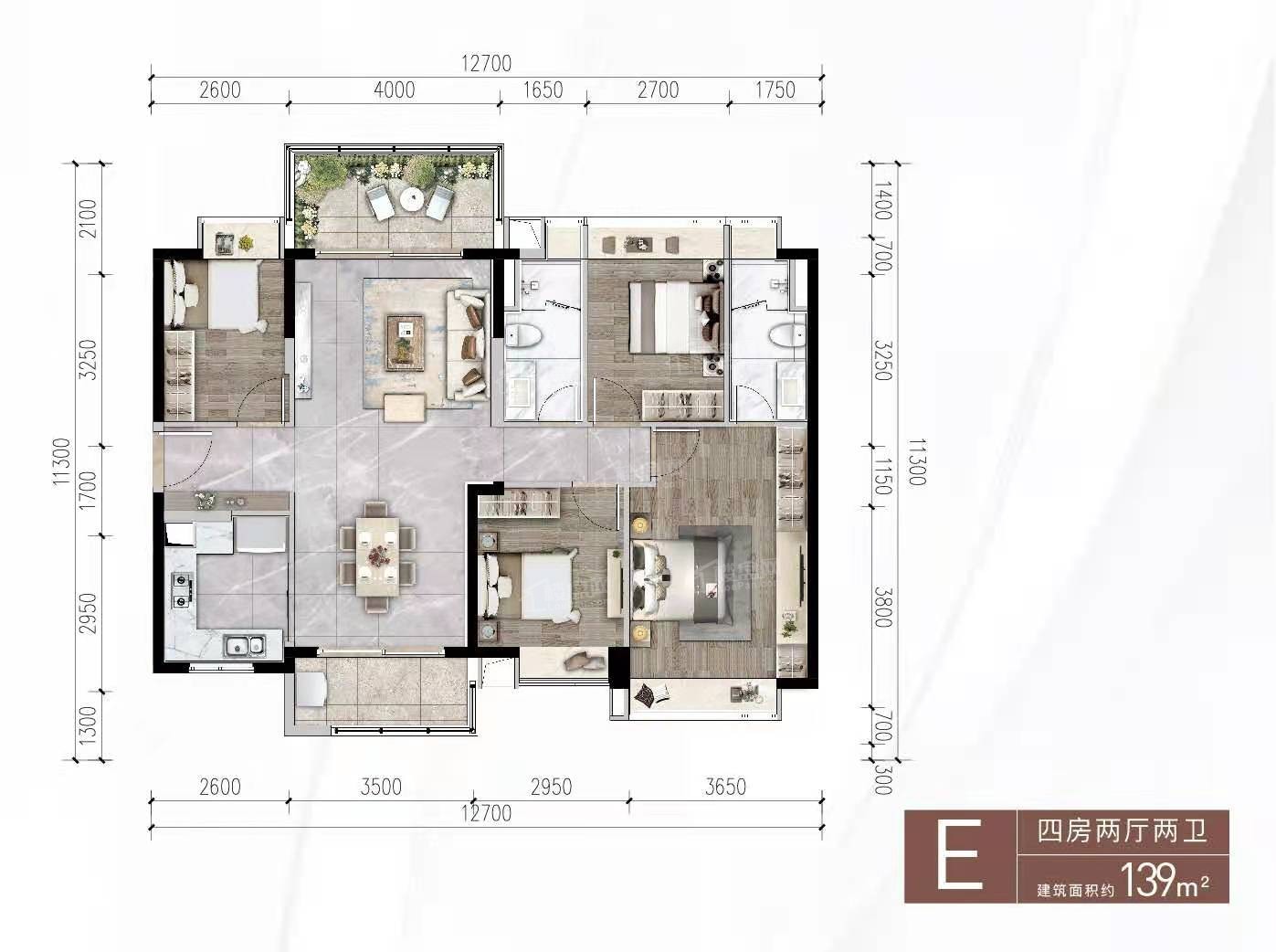 肇庆时代星湖印记3室2厅2卫户型图-肇庆楼盘网