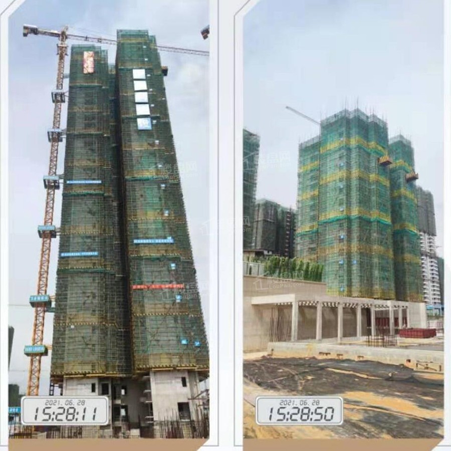 南宁云星钱隆江景3#楼已经封顶/5号楼建设至17层（摄于2021-6）