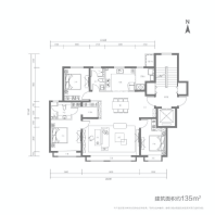 招商·都会湾户型图135平米
